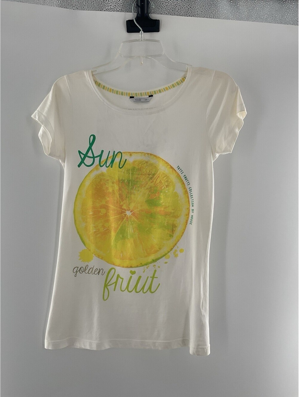 House Women’s Tutti Frutti lemon T-shirt extra small 034